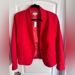 Ann Taylor Loft red blacker fully lined NWT size 12